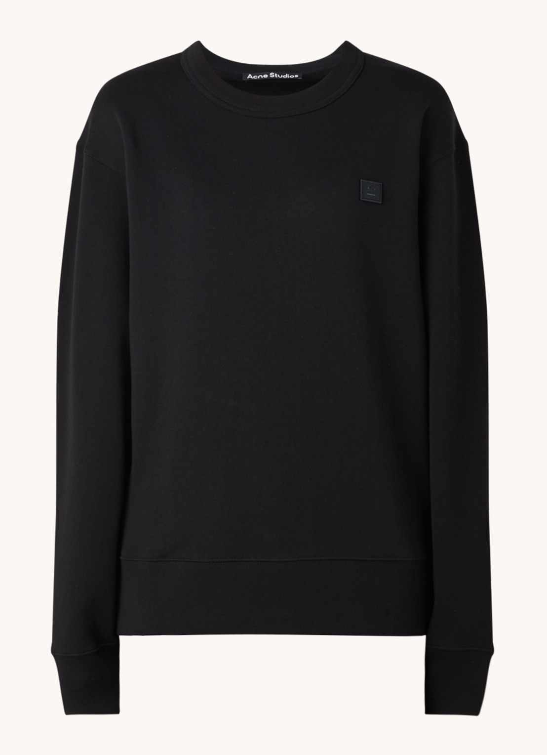 Acne Studios Oversized sweater met patch - voorkant zwart