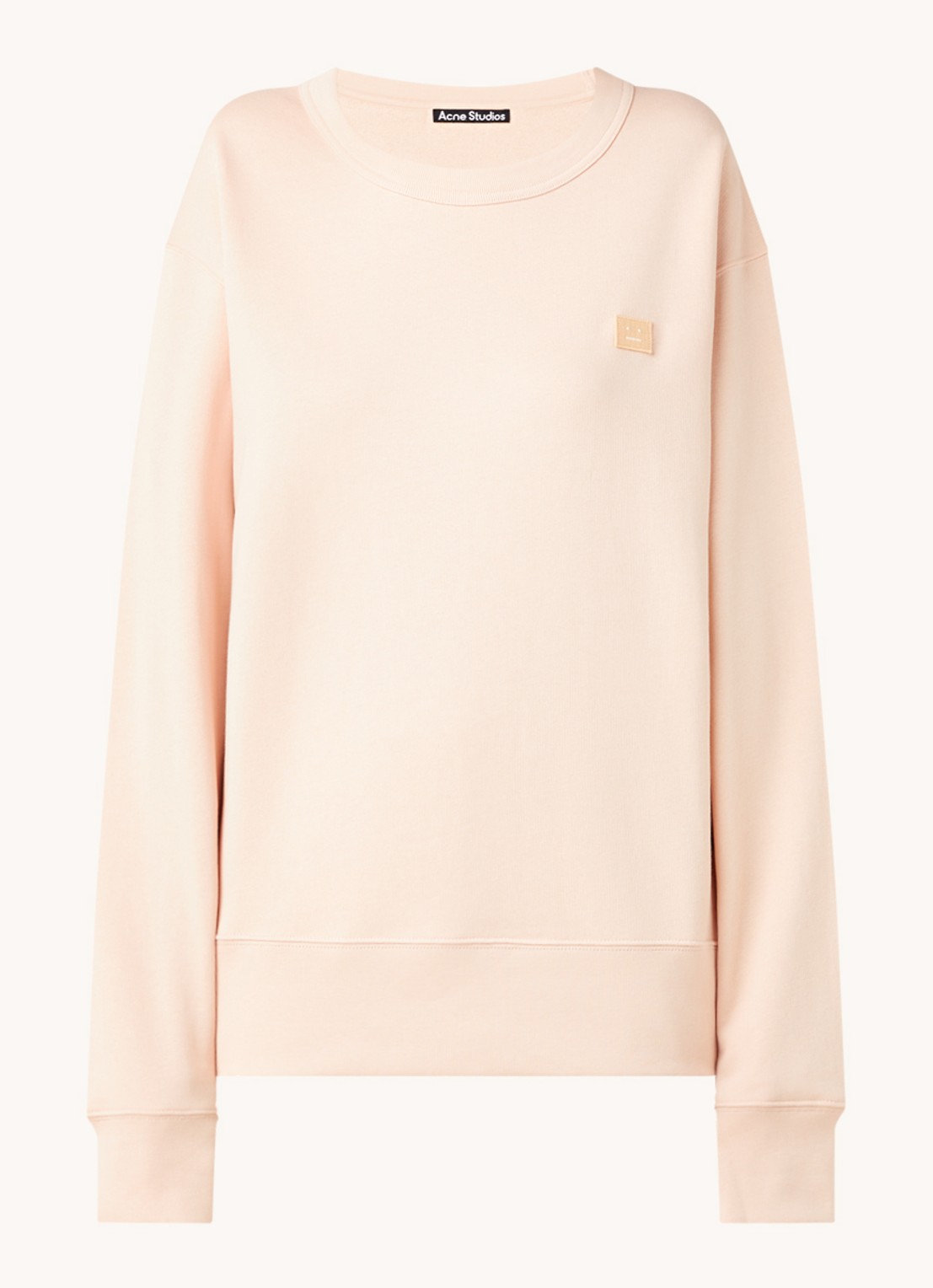 Acne Studios Oversized sweater met patch - voorkant roze