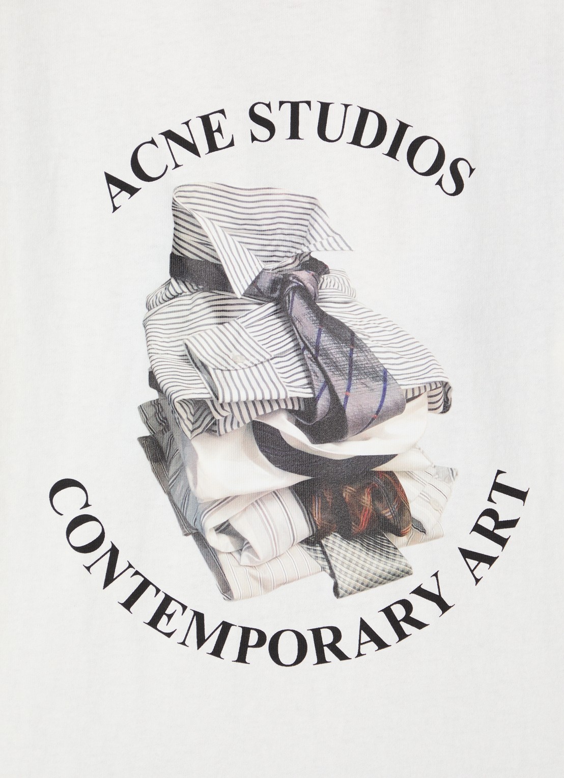 Acne Studios Oversized T-shirt met logoprint - detail 5 gebroken wit