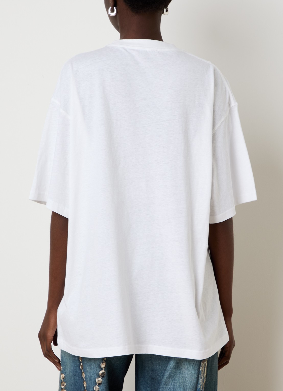 Acne Studios Oversized T-shirt met print - achterkant wit