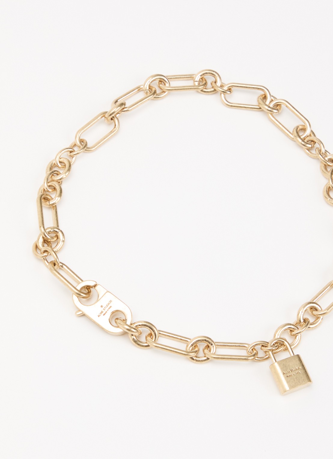 Acne Studios Padlock Chain ketting met hanger - detail 3 goud