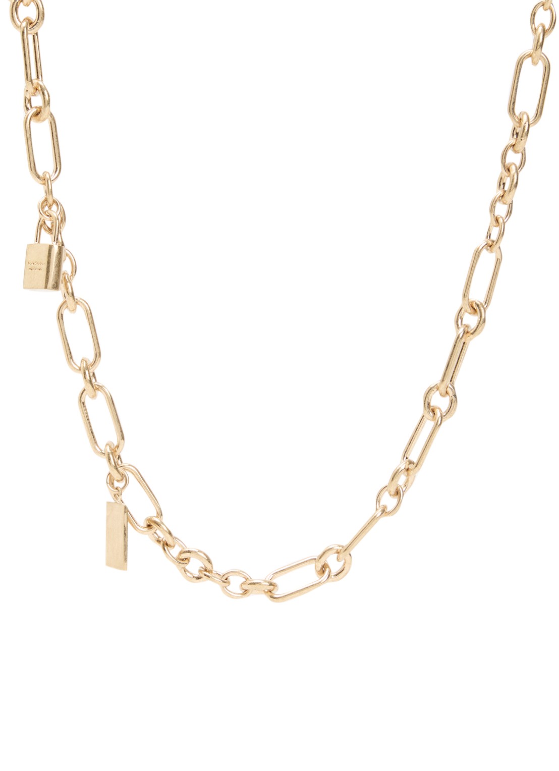 Acne Studios Padlock Chain ketting met hanger - voorkant goud