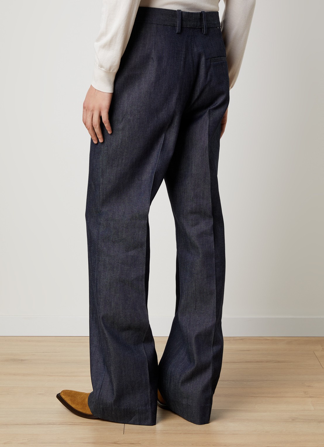 Acne Studios Palvin straight leg jeans met donkere wassing - achterkant indigo