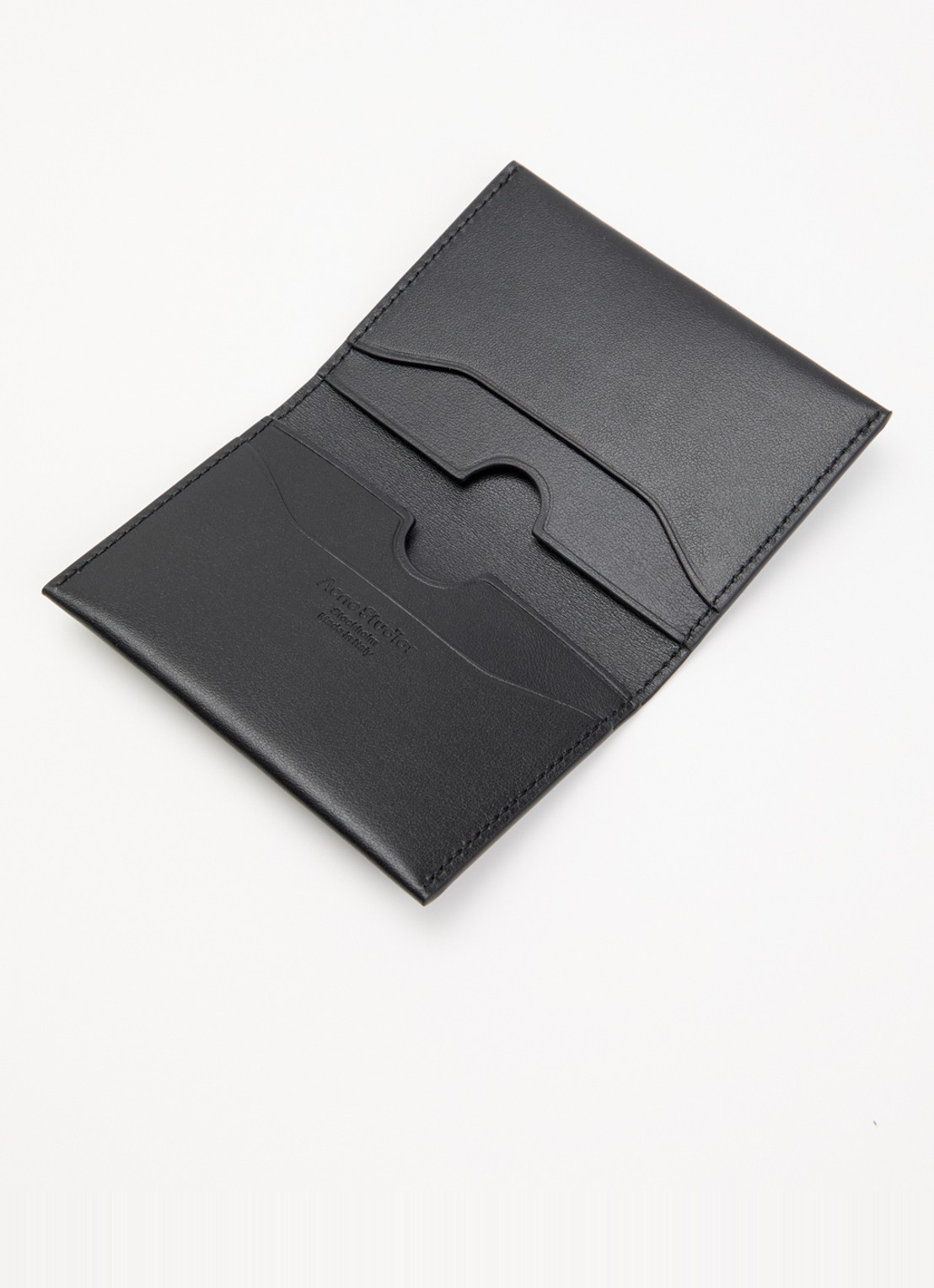 Acne Studios Pasjeshouder van kalfsleer - voorkant 2 zwart