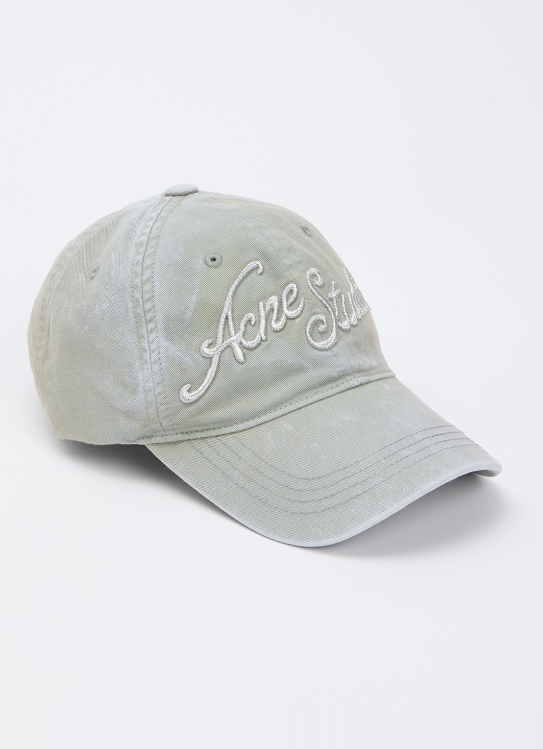 Acne Studios Pet van denim met logoborduring - voorkant grijs