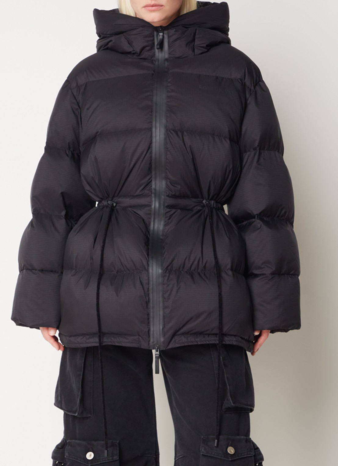 Acne Studios Puffer jack met donsvulling en logo - detail 3 zwart