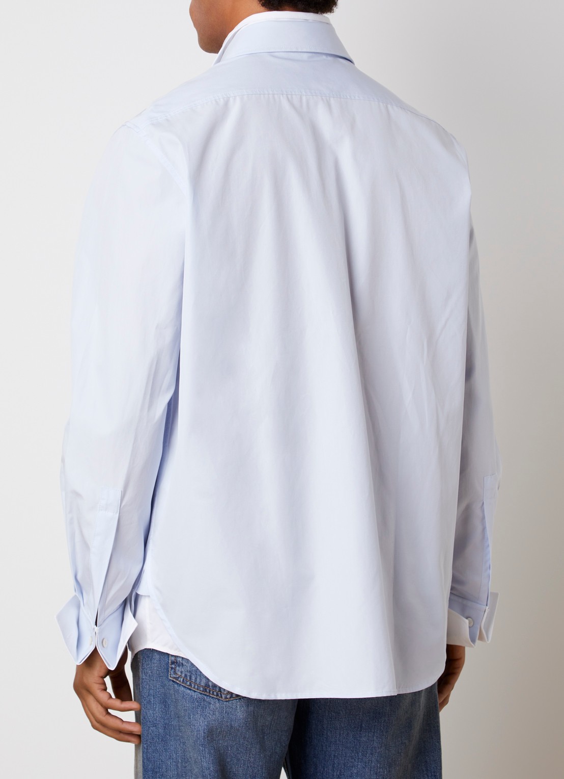 Acne Studios Regular fit overhemd met logoborduring - achterkant 3 lichtblauw