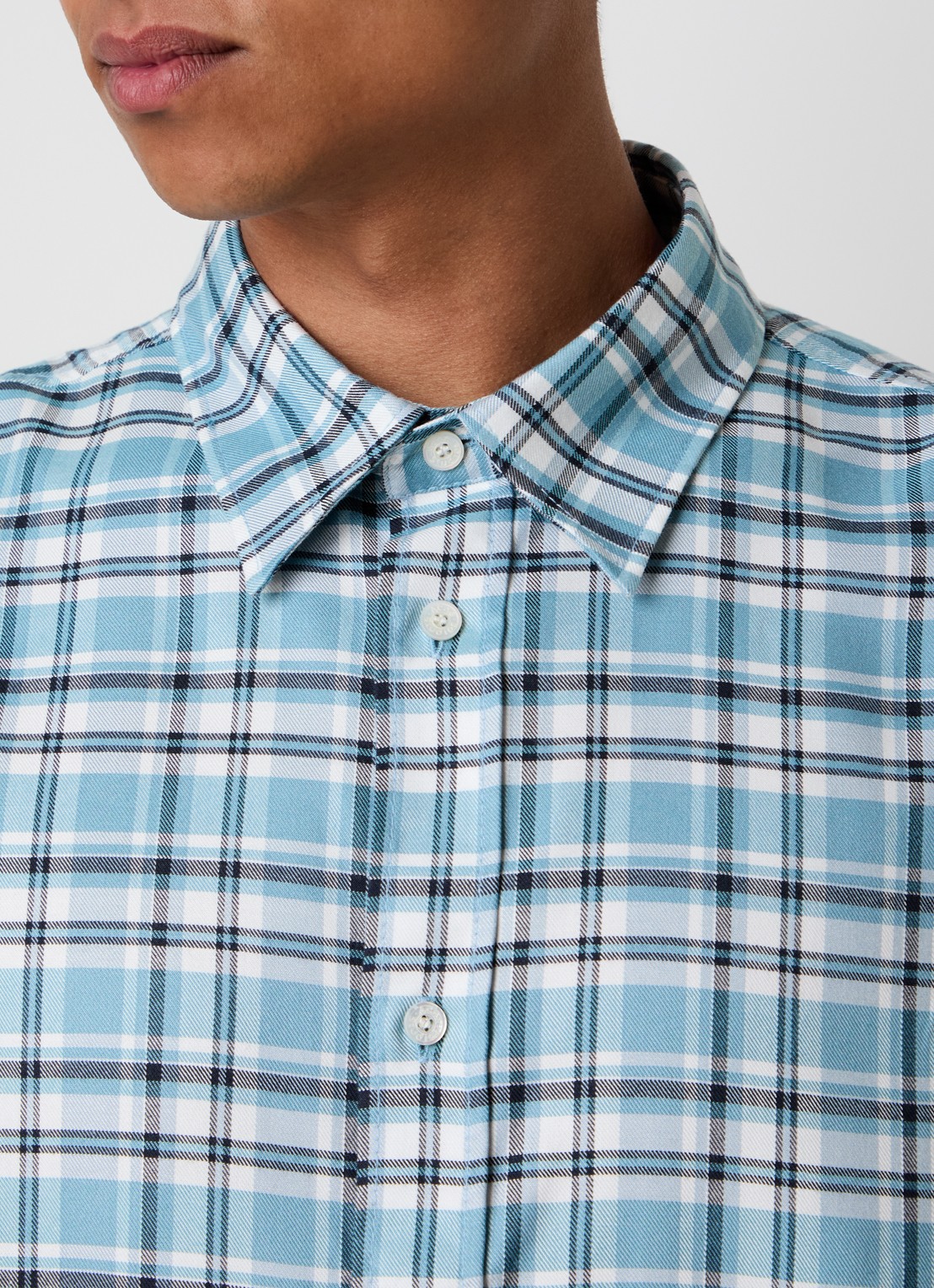Acne Studios Regular fit overhemd met ruitdessin - detail 5 staalblauw