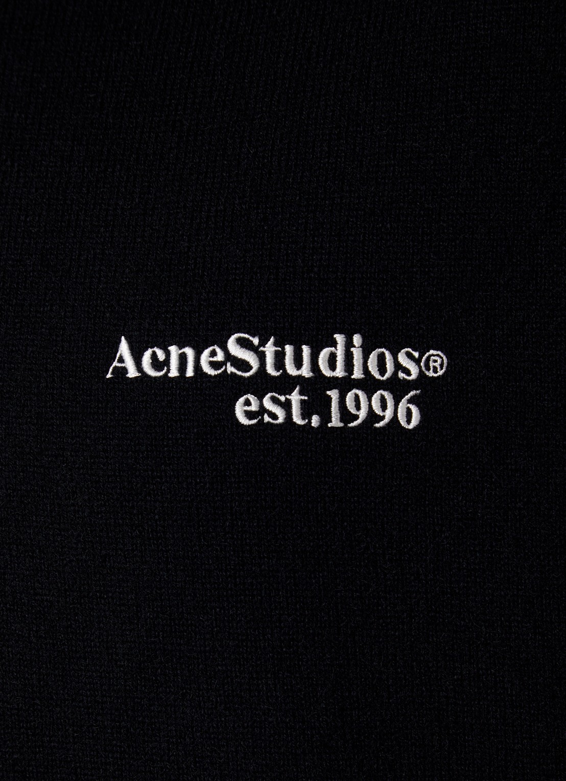 Acne Studios Richard fijngebreide trui van wol met polokraag - detail 2 zwart