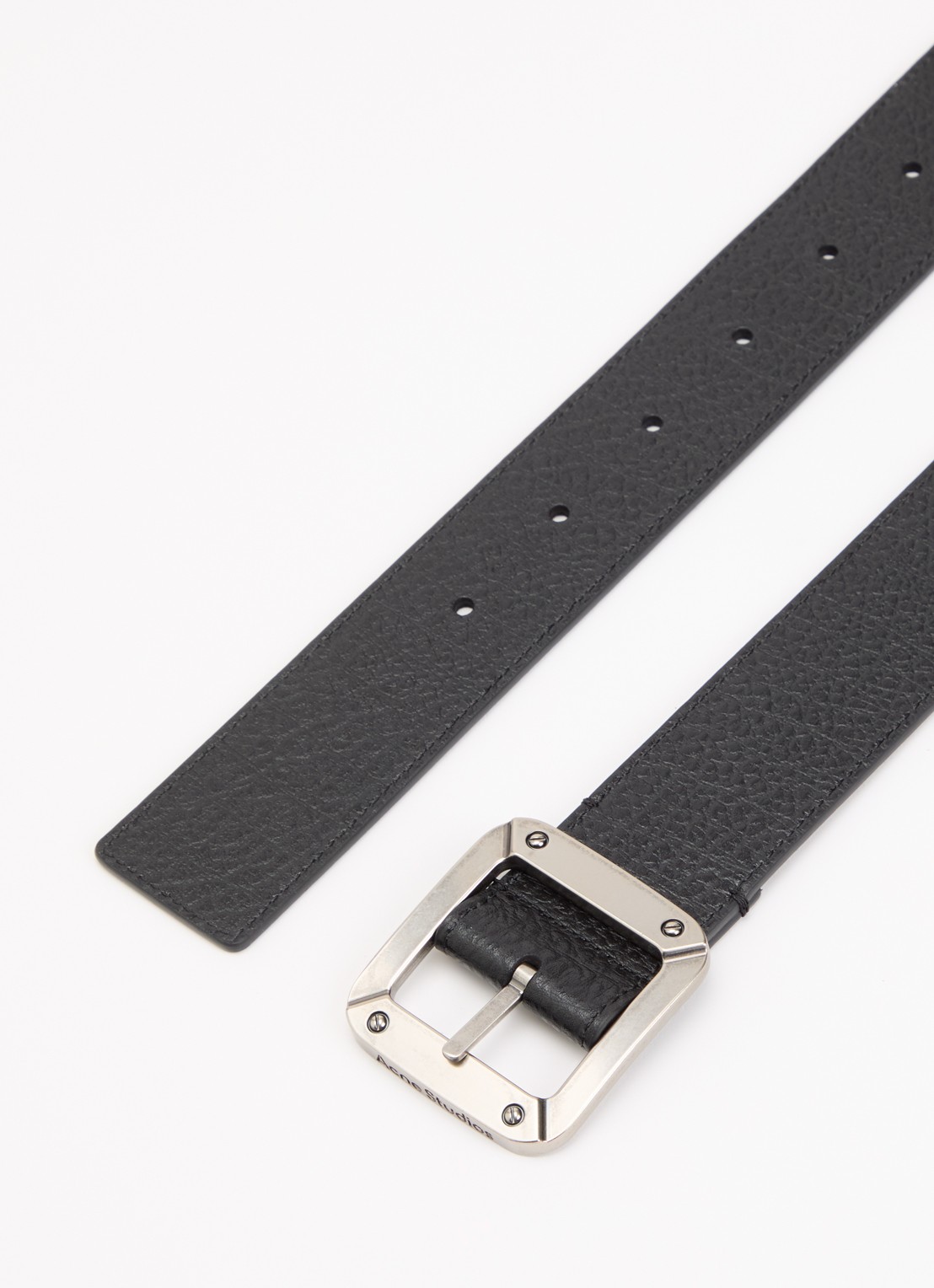 Acne Studios Runway reversible riem van leer  - detail zwart