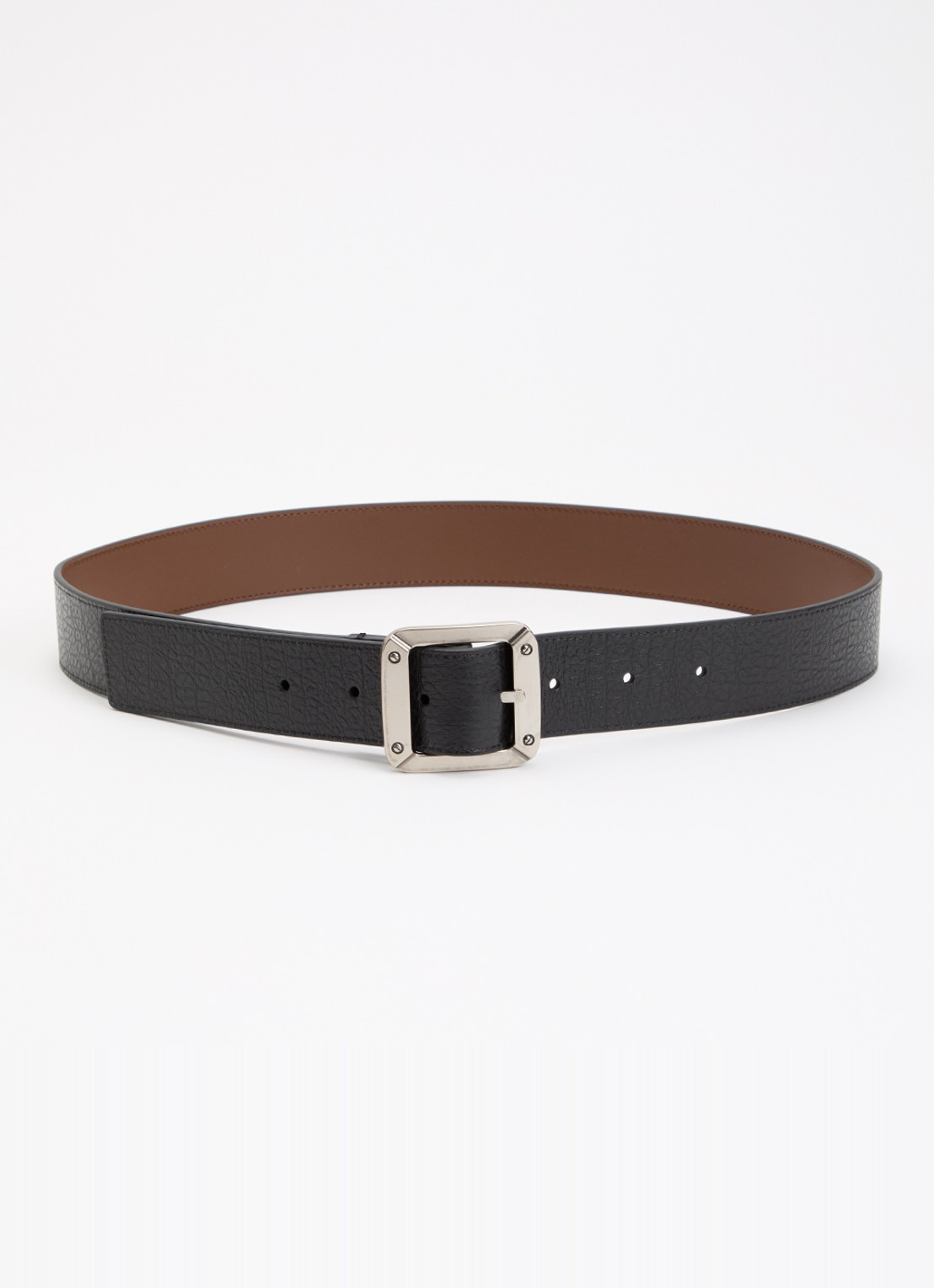 Acne Studios Runway reversible riem van leer  - voorkant 2 zwart