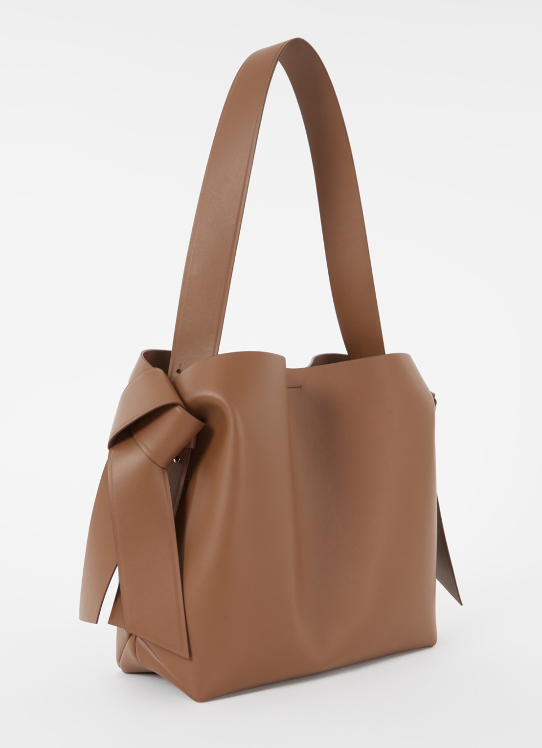 Acne Studios Schoudertas van leer en afneembare schouderriem - achterkant bruin