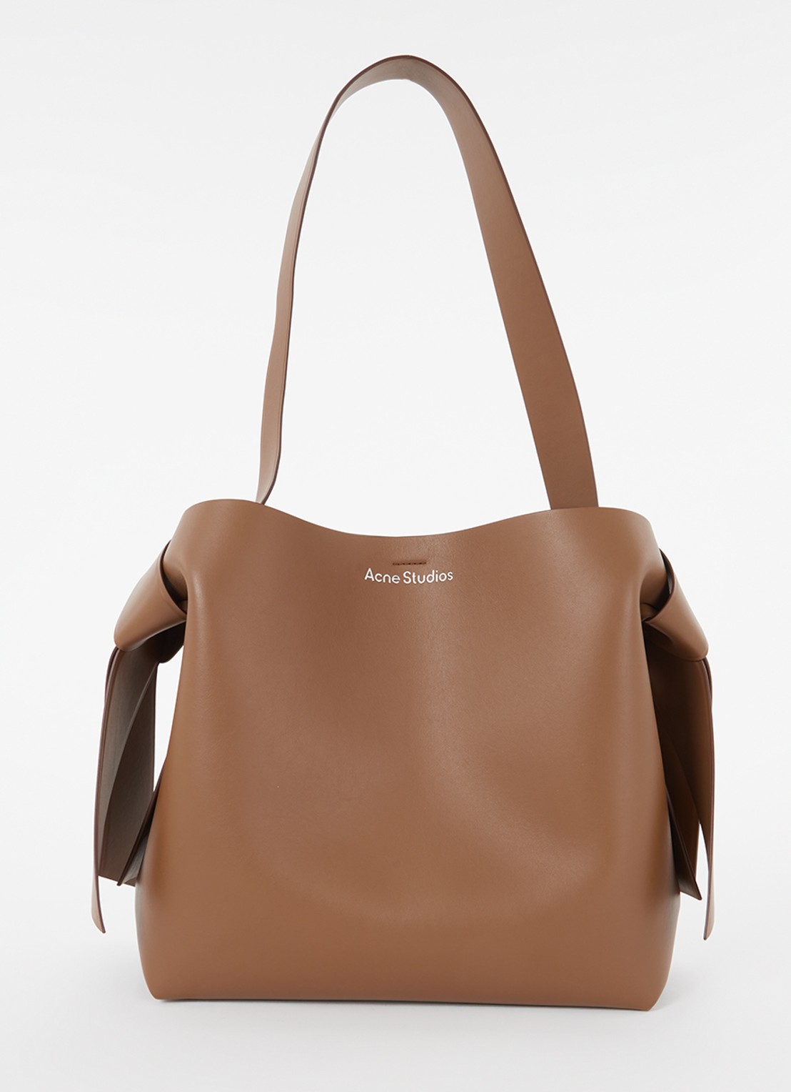 Acne Studios Schoudertas van leer en afneembare schouderriem - voorkant 2 bruin