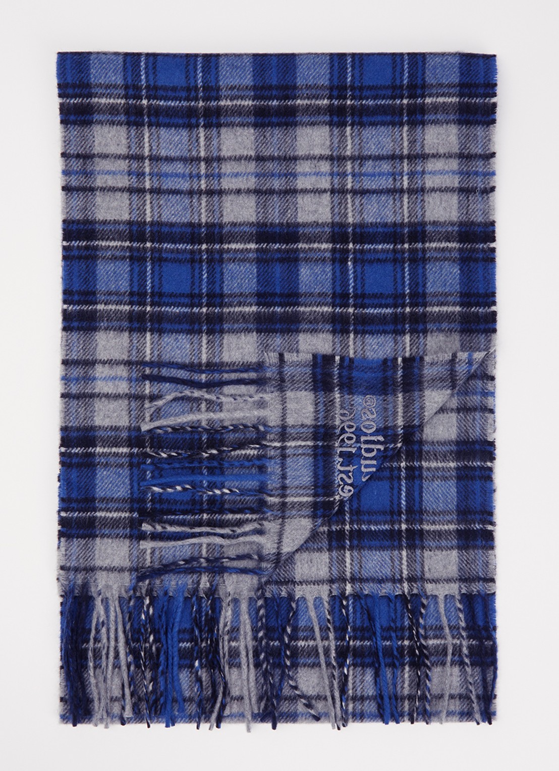 Acne Studios Sjaal in kasjmier wolblend 30 x 195 cm - voorkant 2 donkerblauw