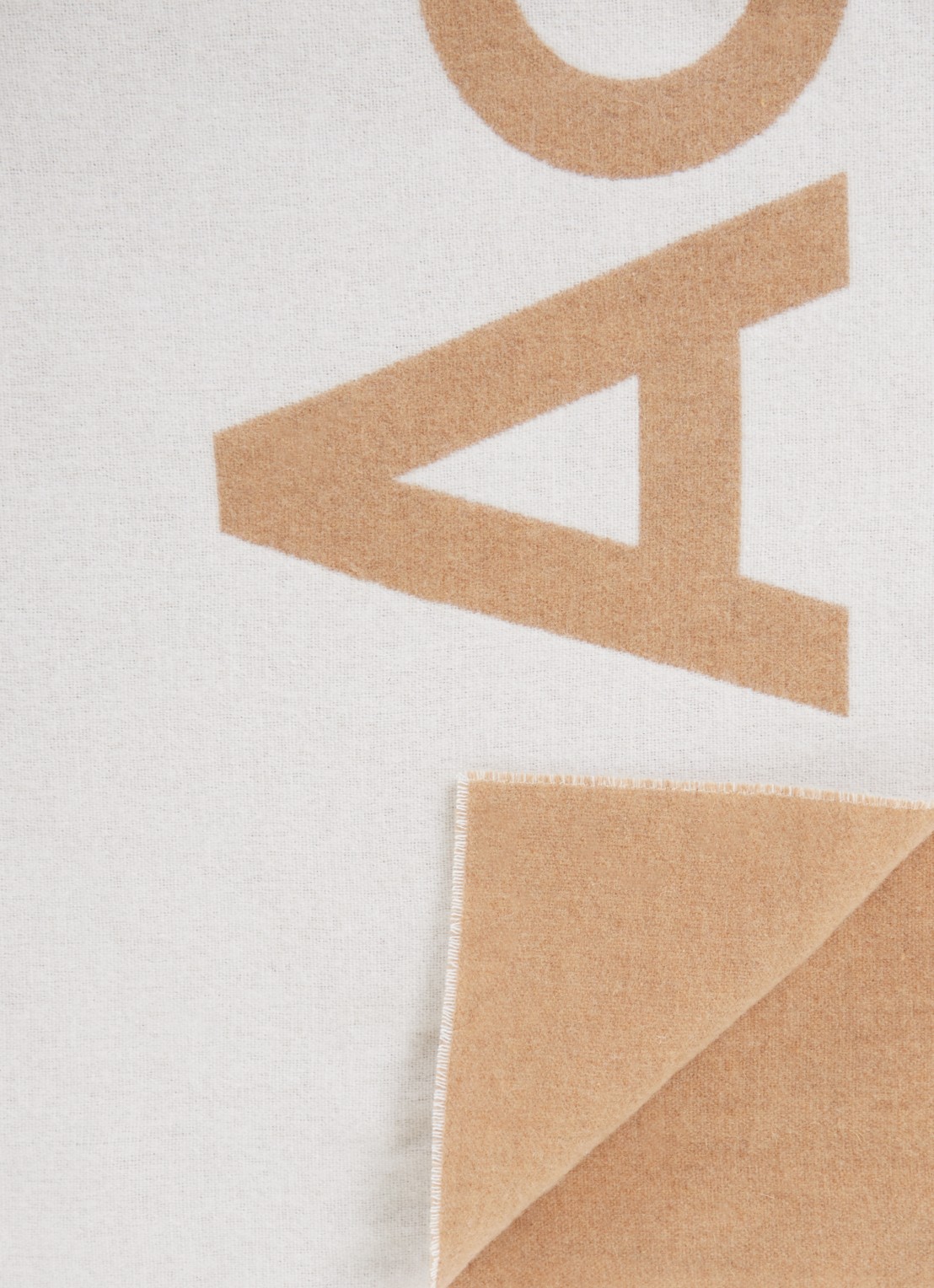 Acne Studios Sjaal in wolblend met logoprint 200 x 40 cm - detail beige