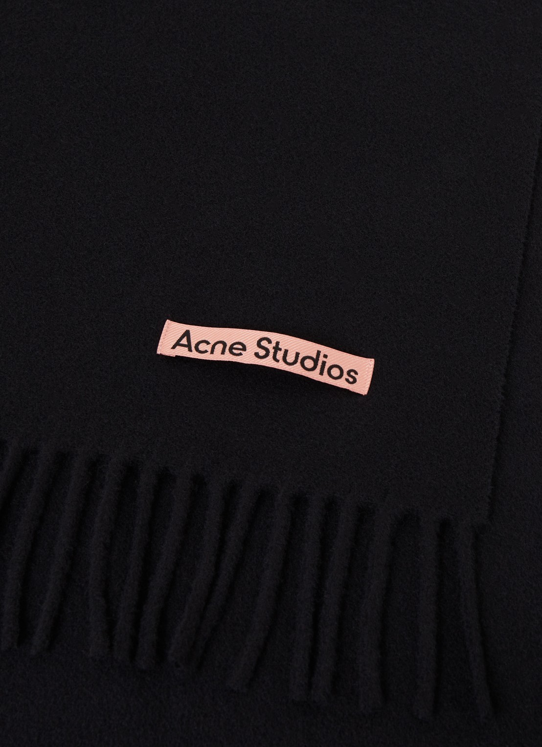 Acne Studios Sjaal van wol 200 x 45 cm - detail zwart