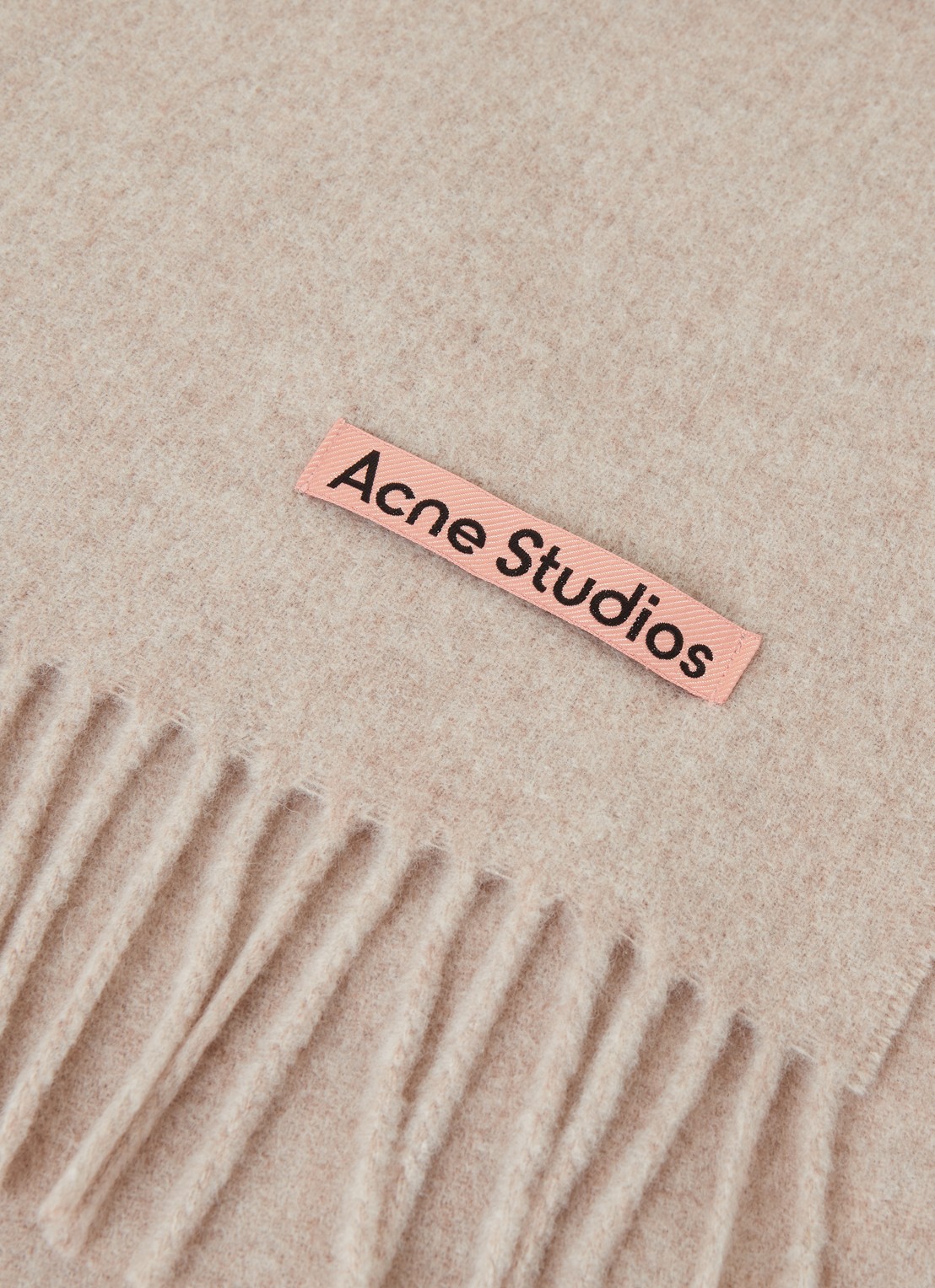 Acne Studios Sjaal van wol 200 x 45 cm - detail 2 donkerbeige