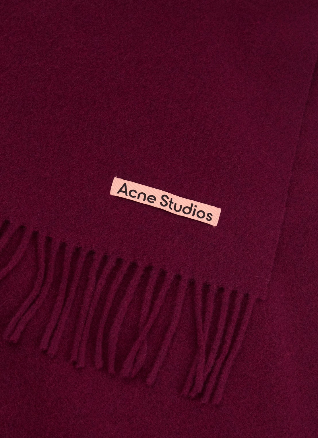 Acne Studios Sjaal van wol 200 x 45 cm - detail 2 bordeauxrood