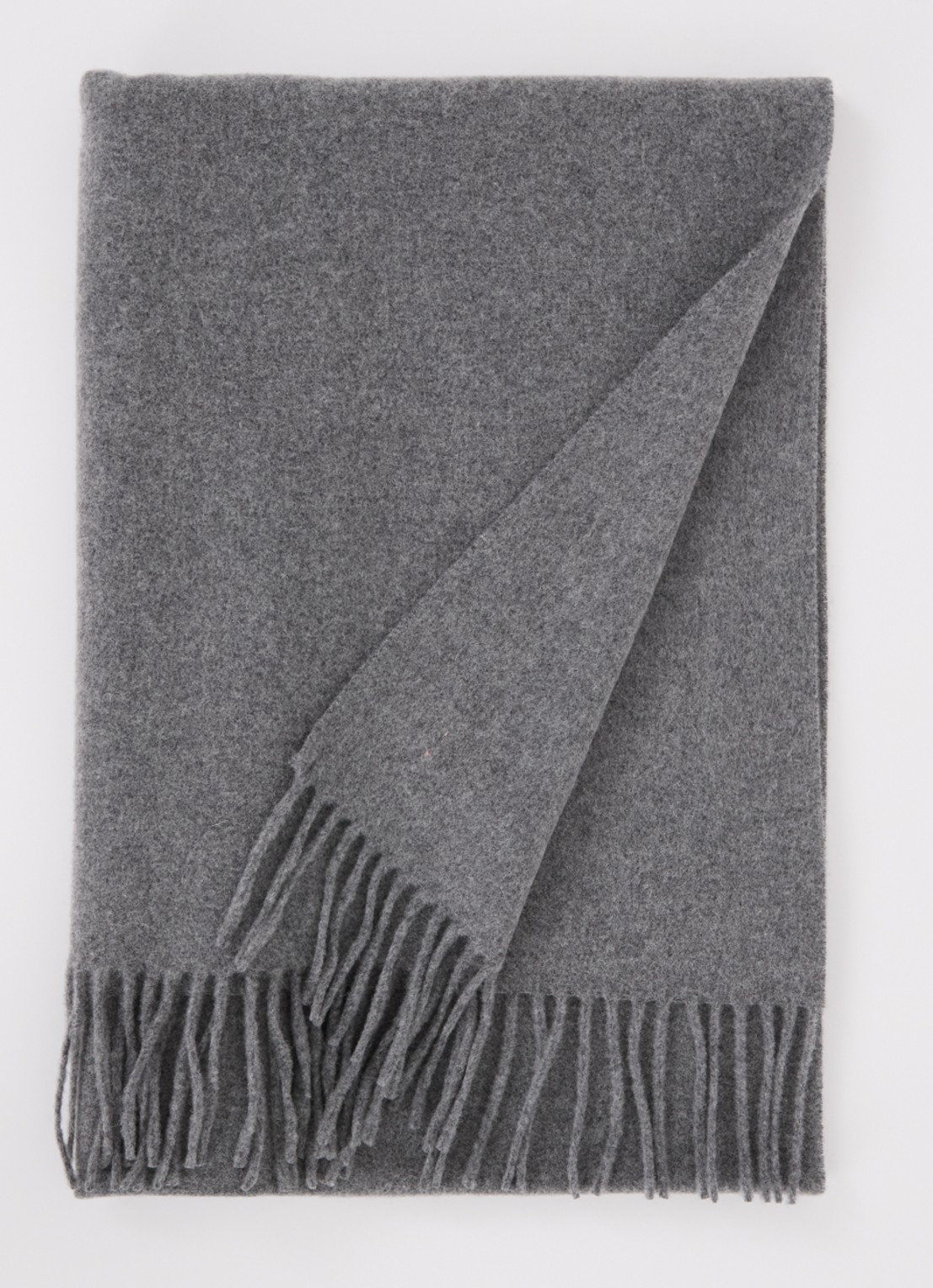 Acne Studios Sjaal van wol met franjes 200 x 45 cm - voorkant 2 donkergrijs