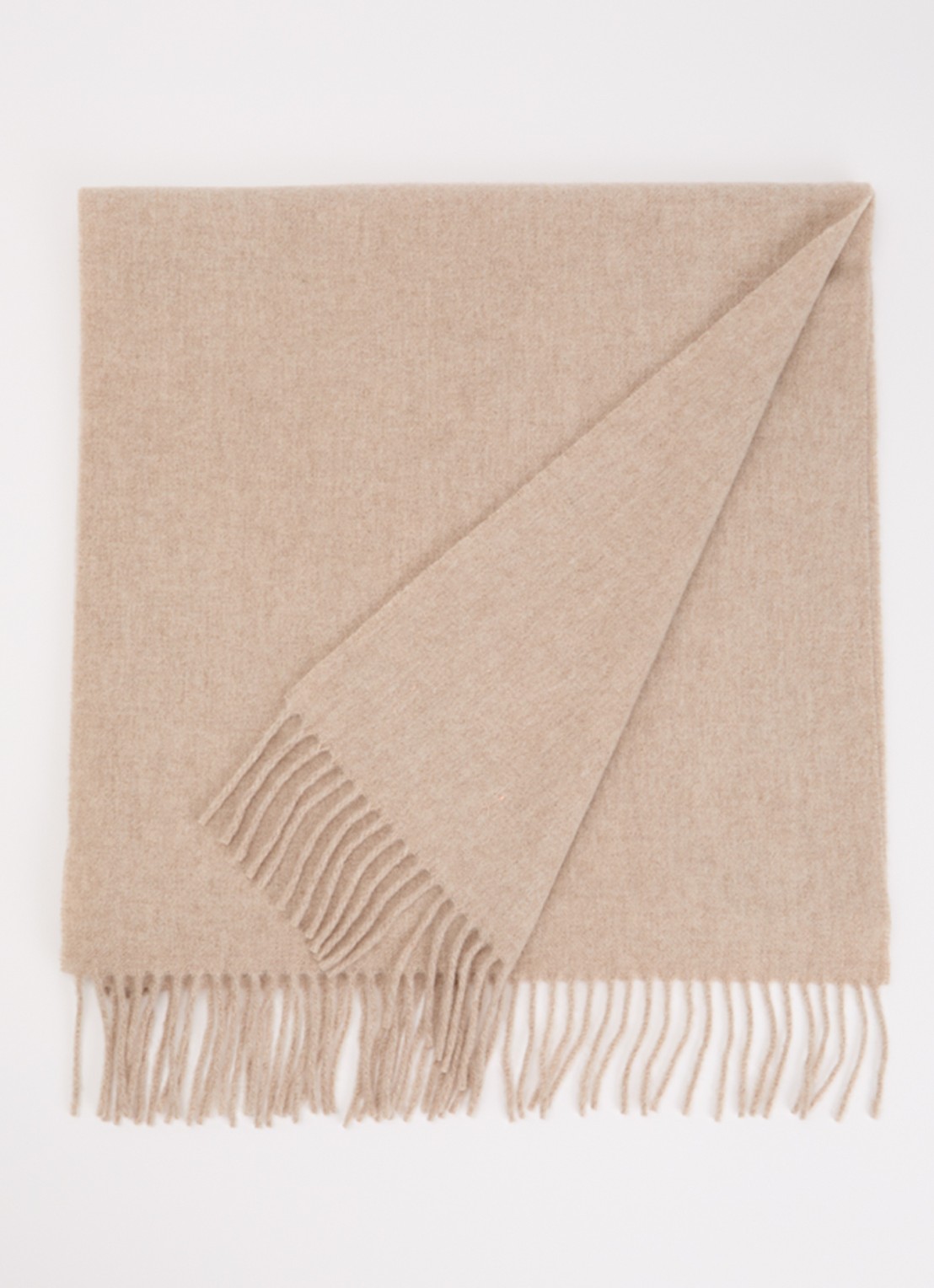Acne Studios Sjaal van wol met franjes 200 x 45 cm - voorkant beige