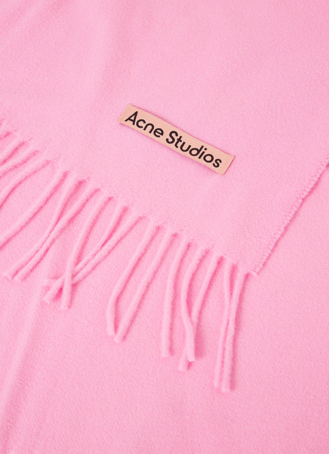 Acne Studios Sjaal van wol met logo 200 x 45 cm - detail 2 roze