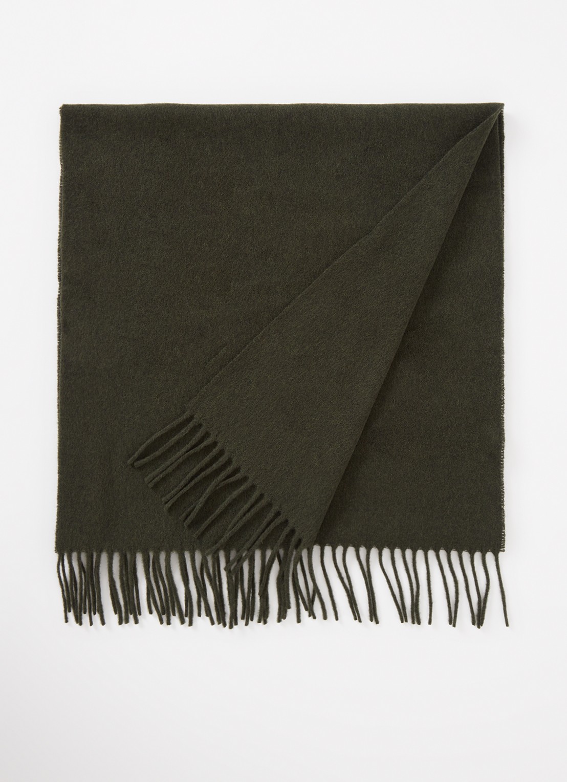Acne Studios Sjaal van wol met logo 200 x 45 cm - voorkant 2 donkergroen
