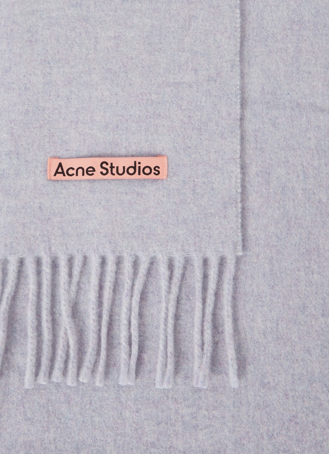 Acne Studios Sjaal van wol met logo 200 x 45 cm - detail 3 blauwgrijs