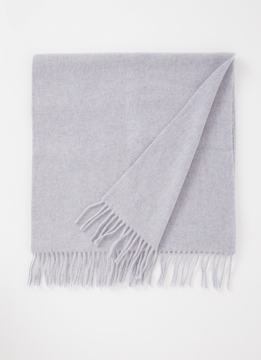 Acne Studios Sjaal van wol met logo 200 x 45 cm - voorkant blauwgrijs