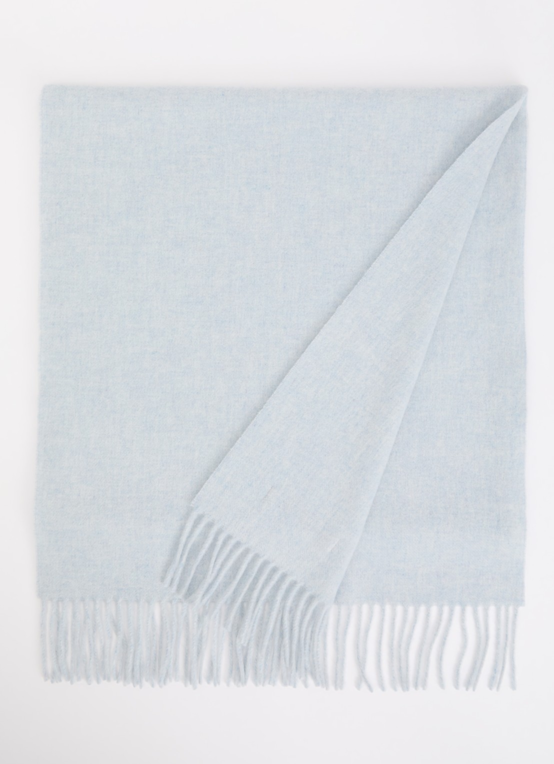 Acne Studios Sjaal van wol met logo 200 x 45 cm  - voorkant lichtblauw