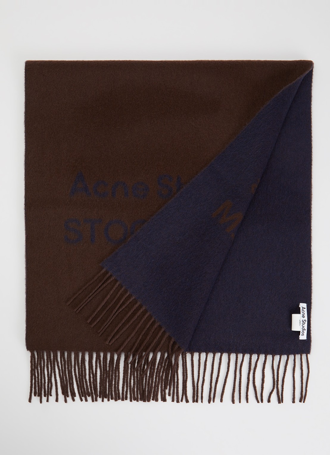 Acne Studios Sjaal van wol met logoprint 180 x 40 cm - voorkant 2 multicolor