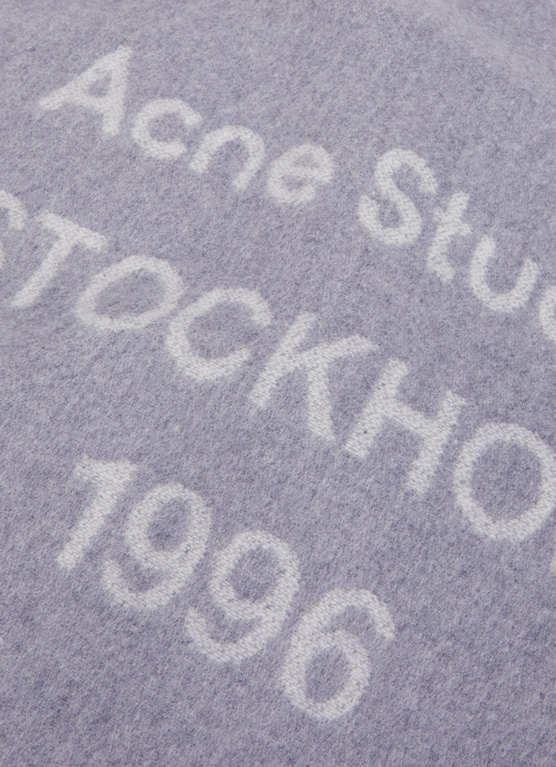 Acne Studios Sjaal van wol met logoprint 43 x 200 cm - detail grijs