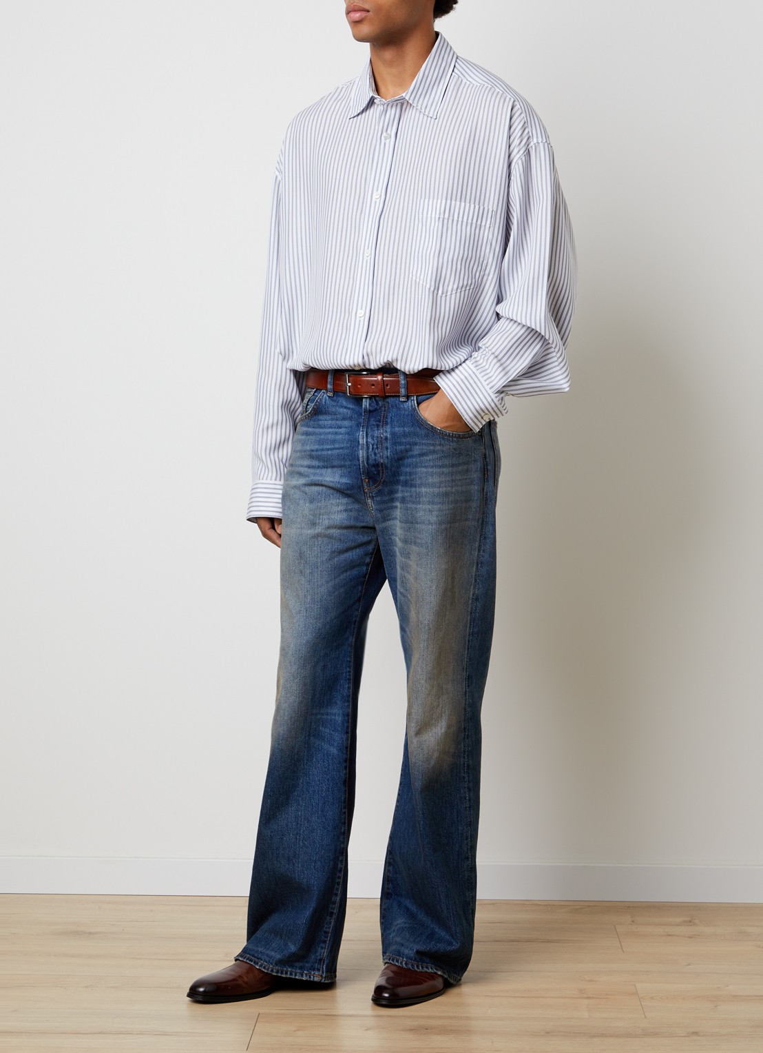 Acne Studios Soffia overhemd met borstzak - voorkant 5 indigo