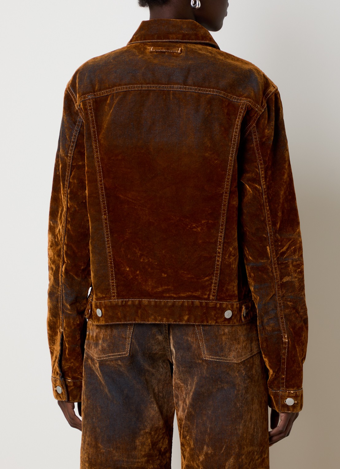 Acne Studios Spijkerjas van fluweel met steekzakken - achterkant 3 bruin
