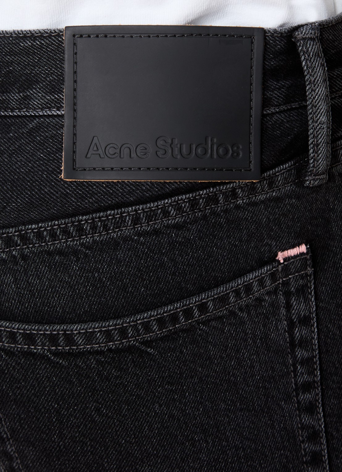 Acne Studios Straight leg jeans van  katoen met gekleurde wassing - detail 4 zwart