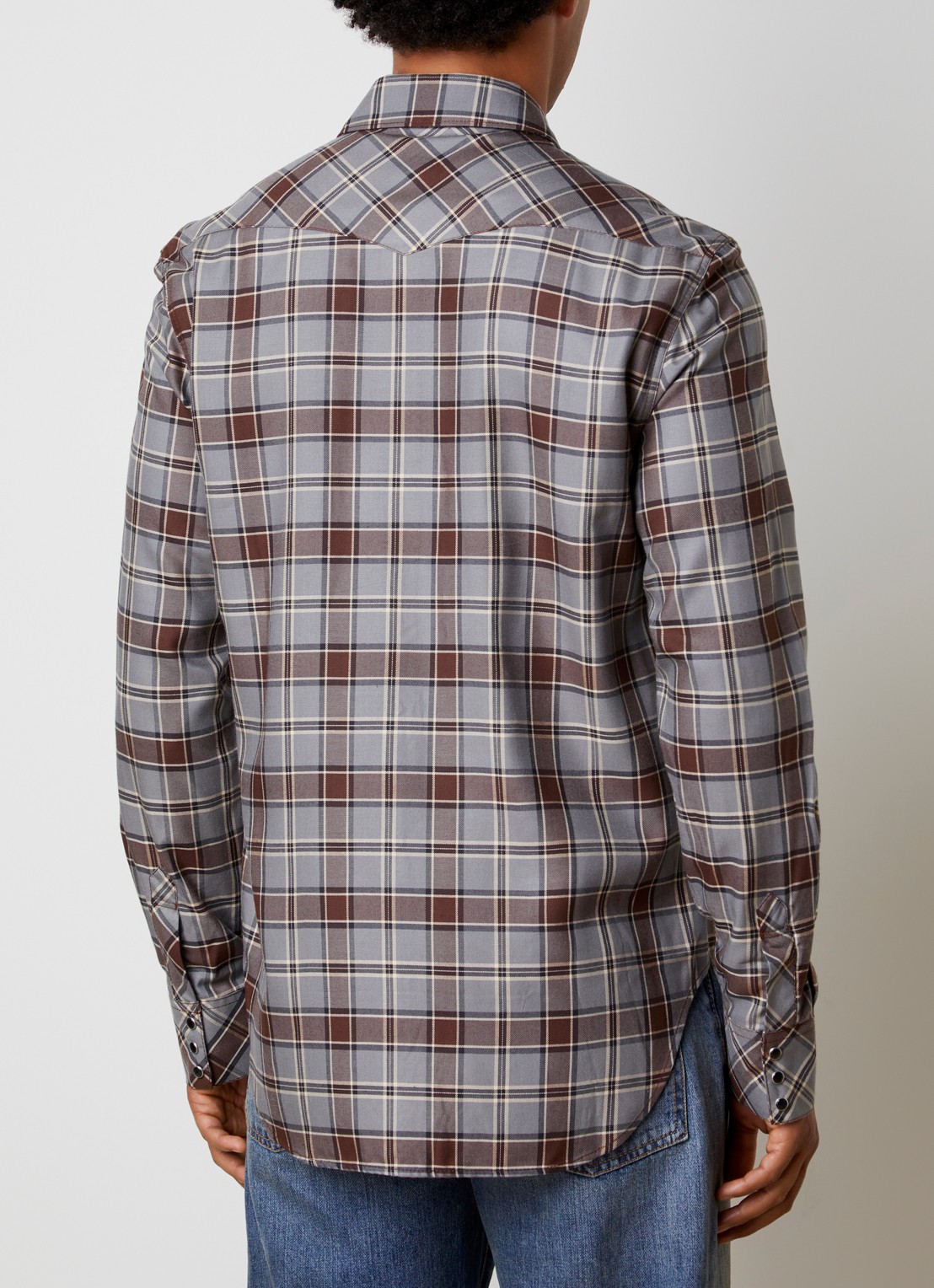 Acne Studios Surrow overshirt met ruitdessin - achterkant 3 grijs