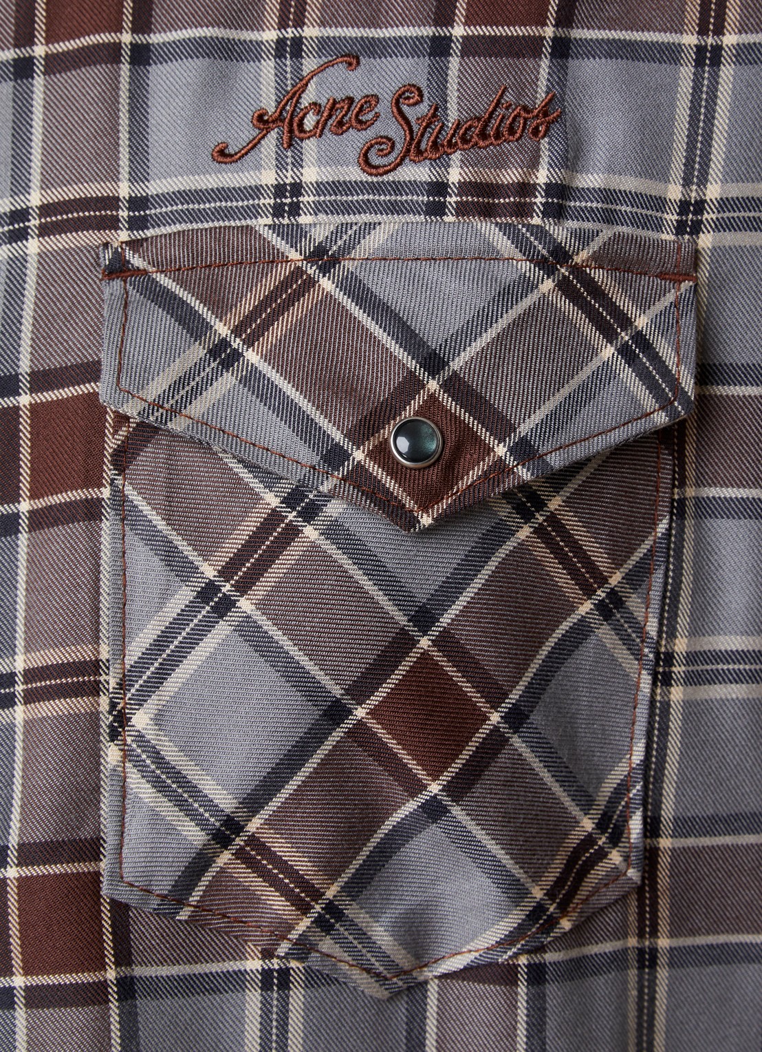 Acne Studios Surrow overshirt met ruitdessin - detail 2 grijs