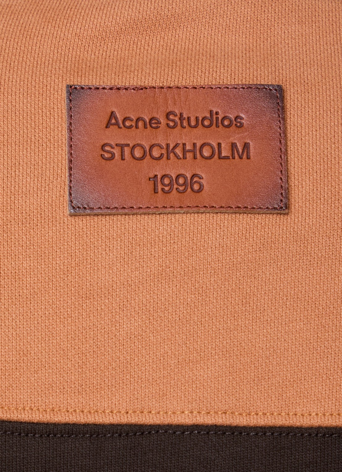 Acne Studios Sweater met streepprint en polokraag - detail 5 donkerbruin