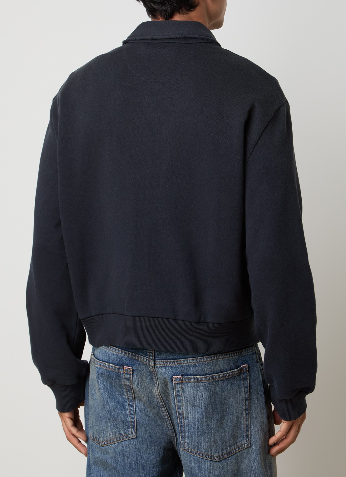 Acne Studios Sweatvest met logo en verwassen afwerking - achterkant zwart
