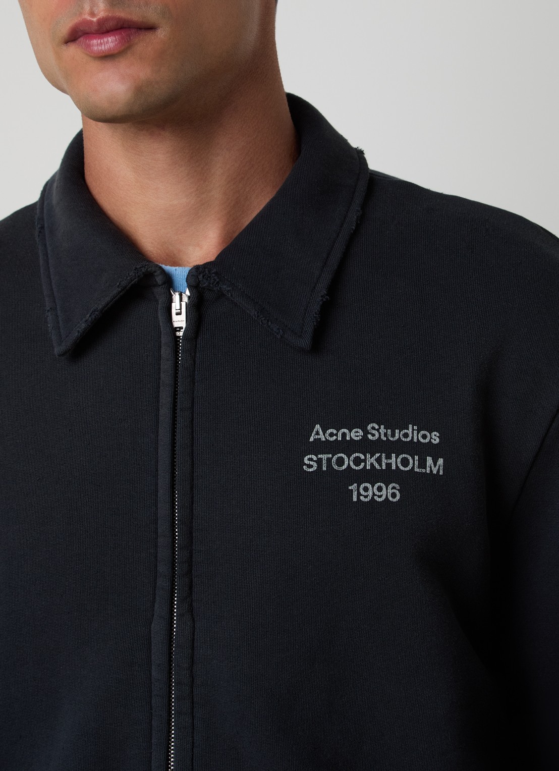 Acne Studios Sweatvest met logo en verwassen afwerking - detail 3 zwart
