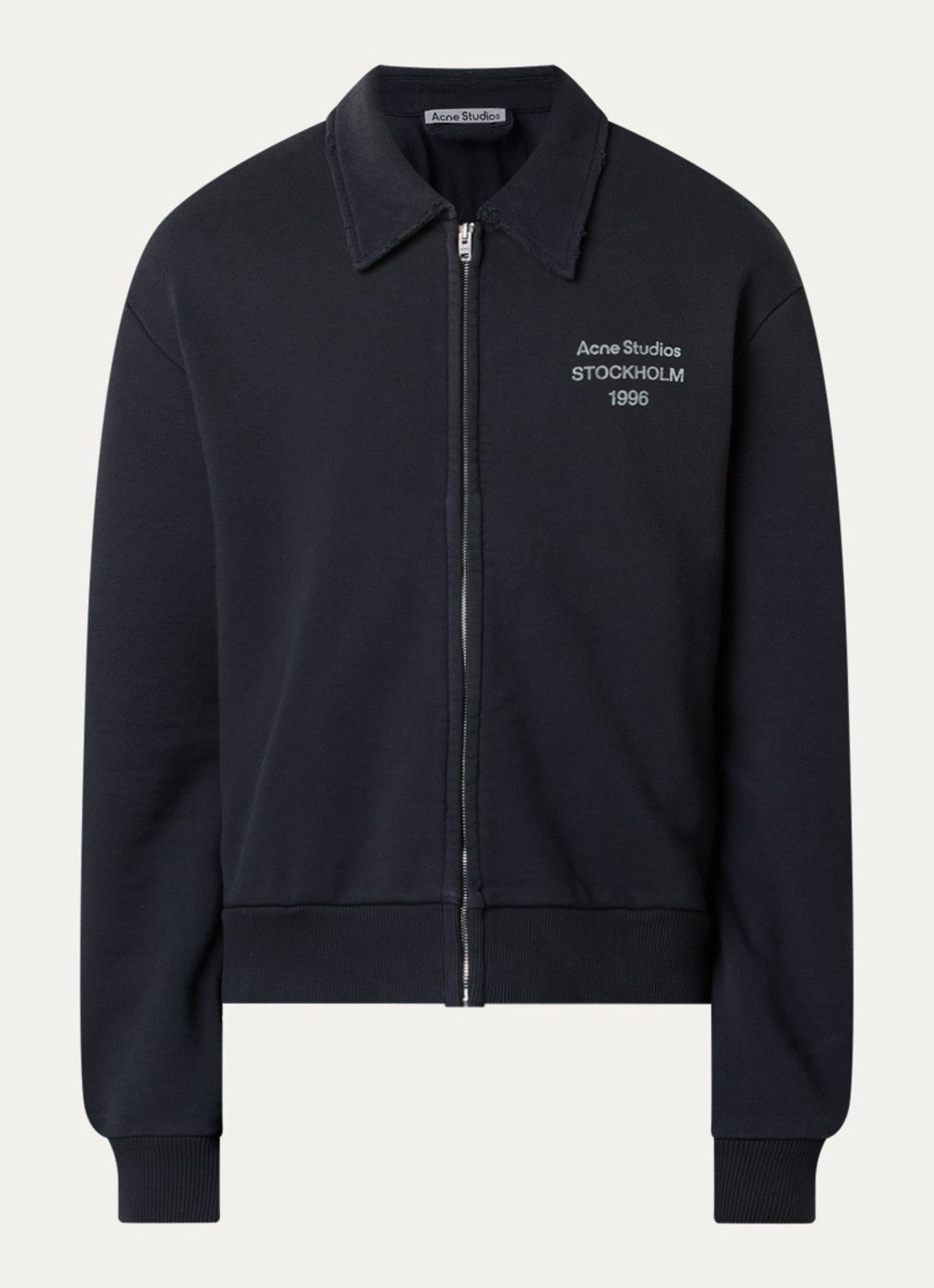 Acne Studios Sweatvest met logo en verwassen afwerking - voorkant 4 zwart