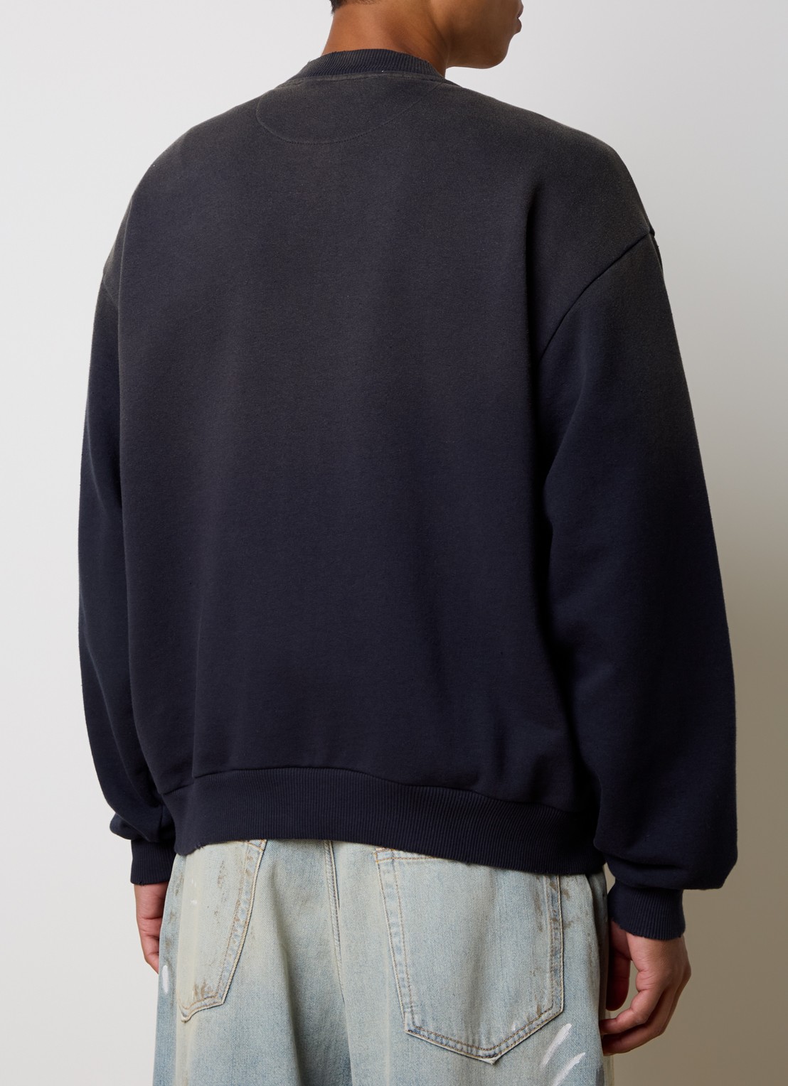 Acne Studios Sweatvest met logoprint en verwassen afwerking - achterkant 5 antraciet
