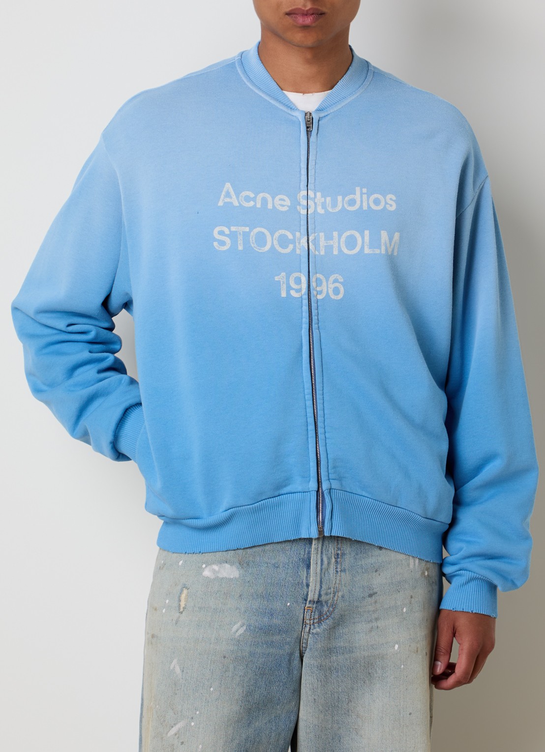 Acne Studios Sweatvest met logoprint - detail 4 blauw