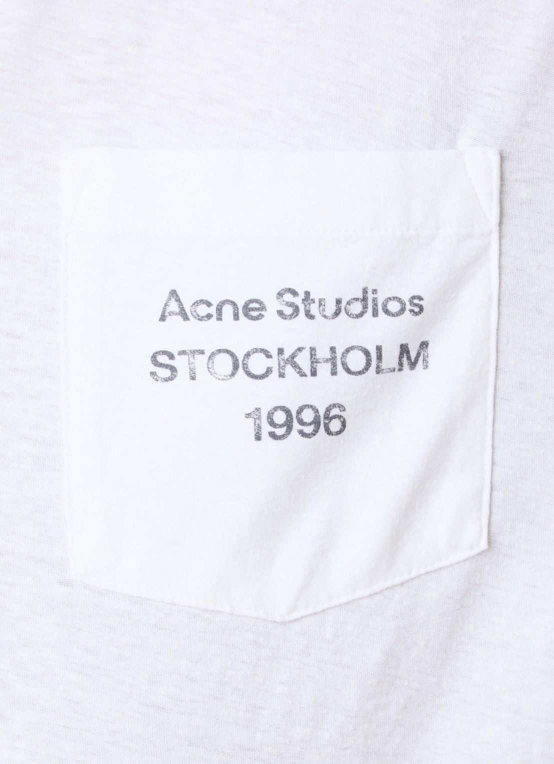 Acne Studios T-shirt met logo en borstzak - detail 3 gebroken wit