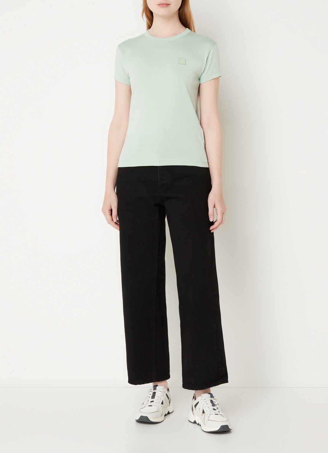 Acne Studios T-shirt met logo - voorkant 3 lichtgroen