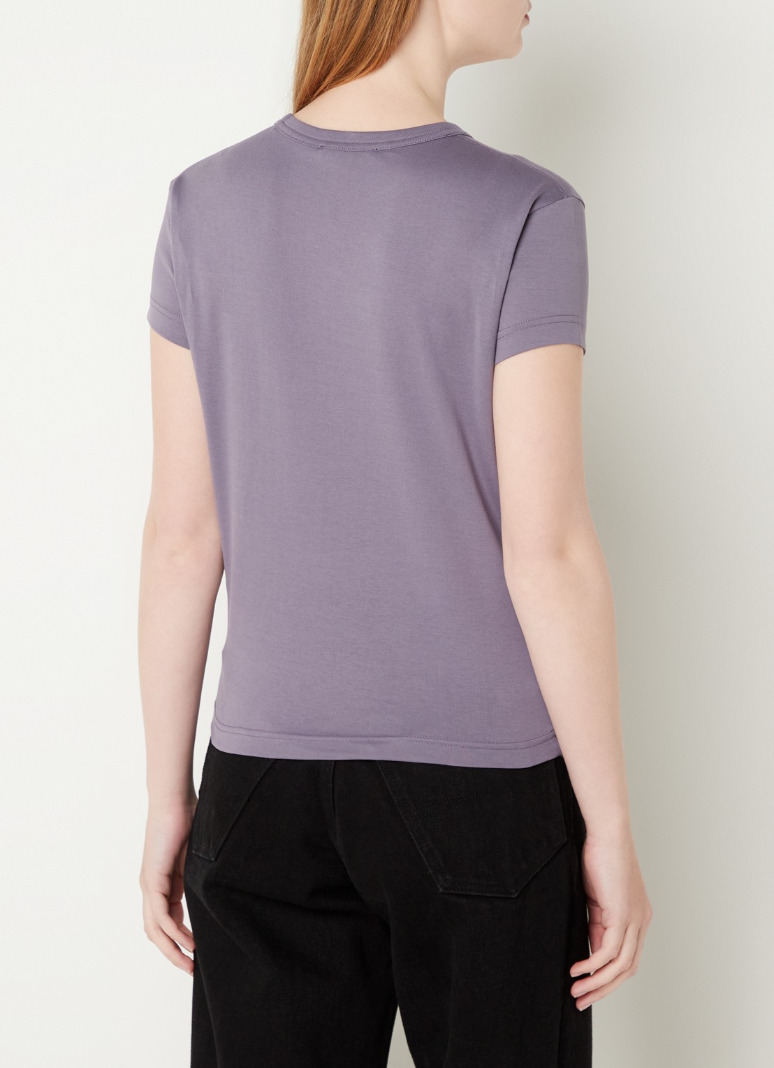 Acne Studios T-shirt met logoborduring - achterkant paars