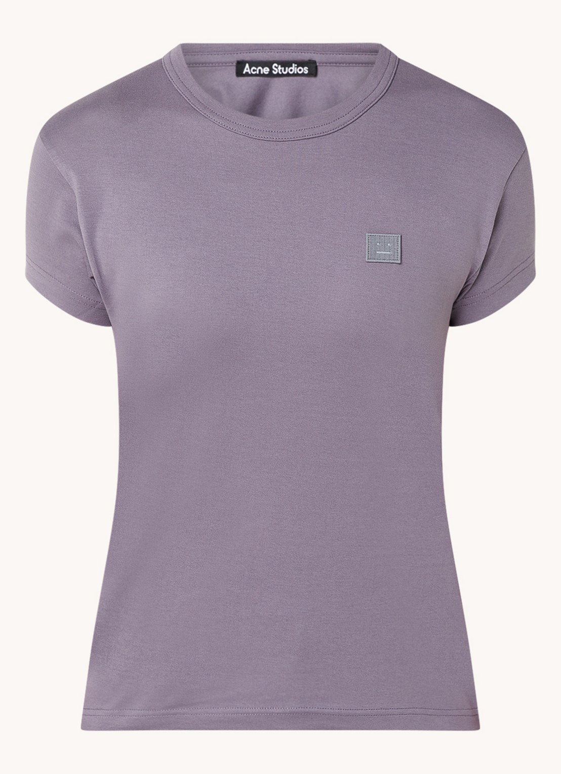 Acne Studios T-shirt met logoborduring - voorkant 4 paars