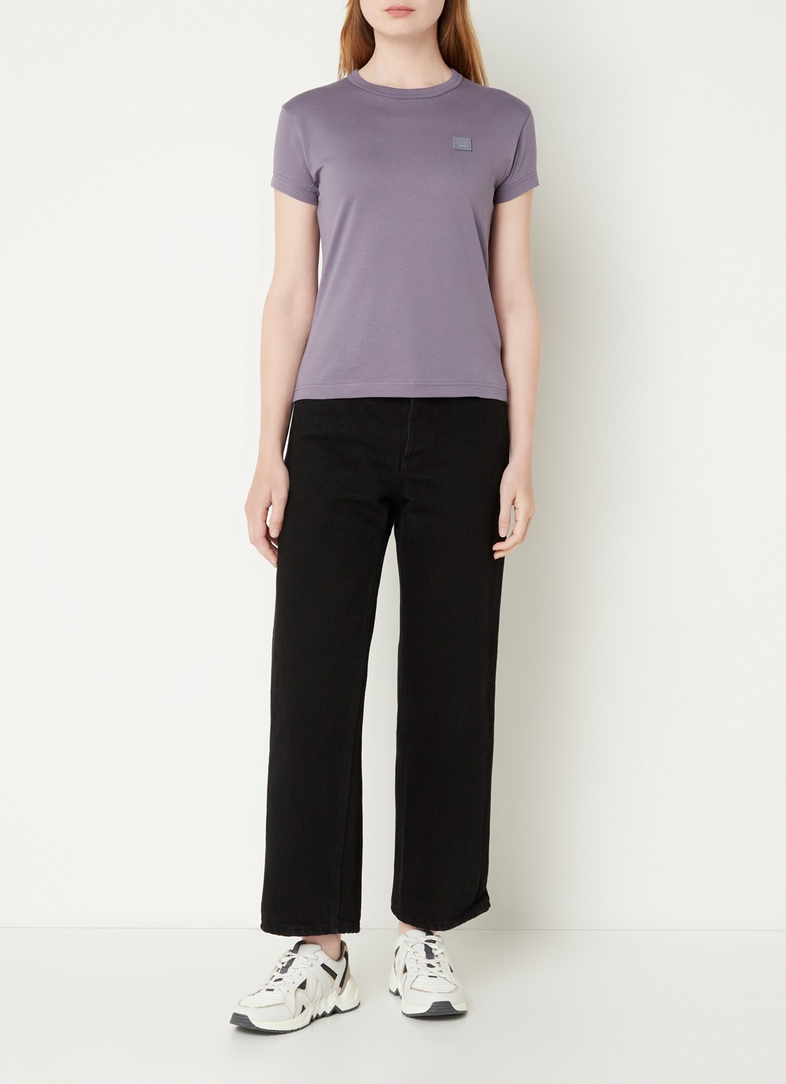 Acne Studios T-shirt met logoborduring - voorkant 5 paars