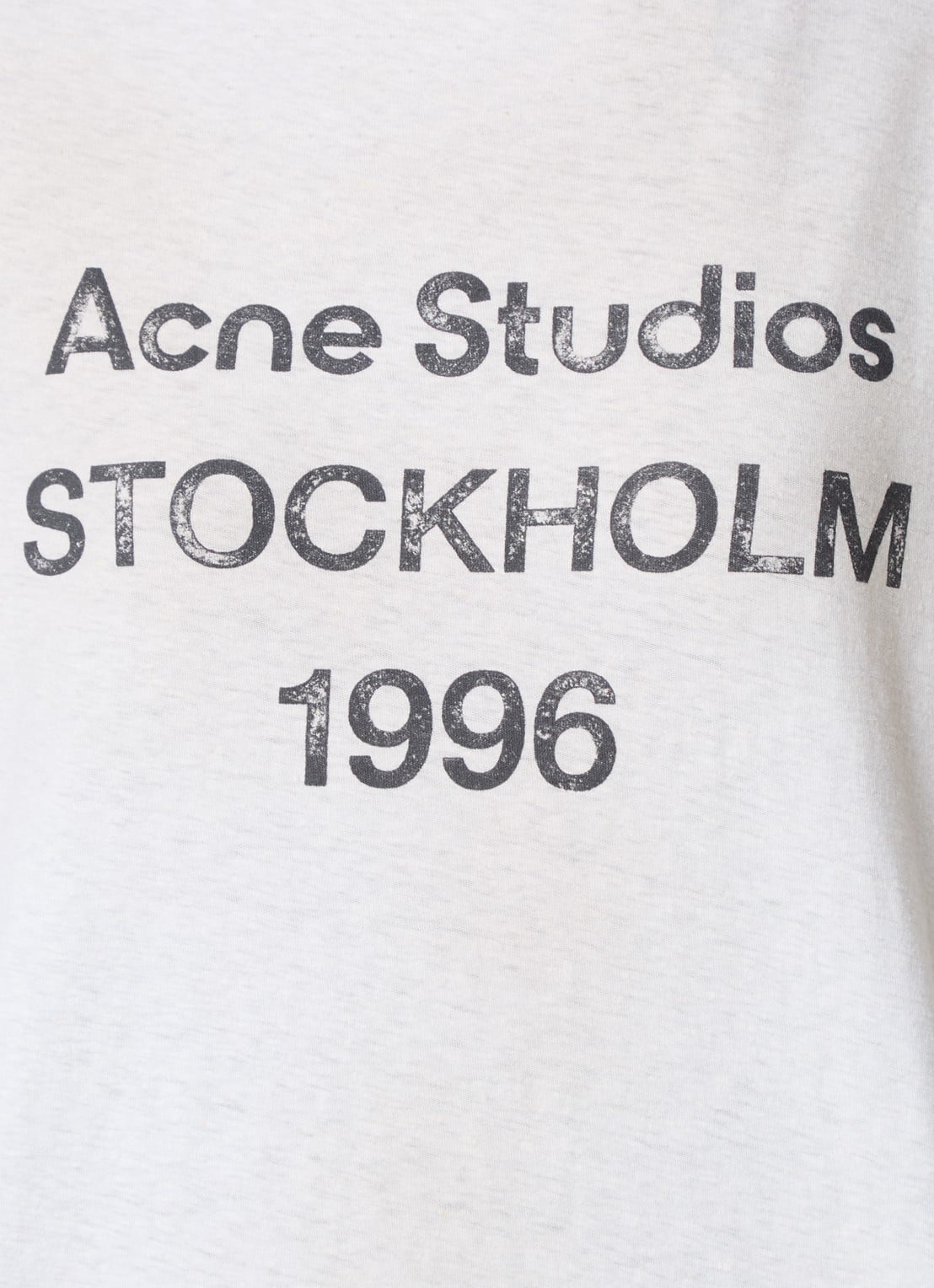 Acne Studios T-shirt met logoprint en verwassen afwerking - detail 7 gebroken wit