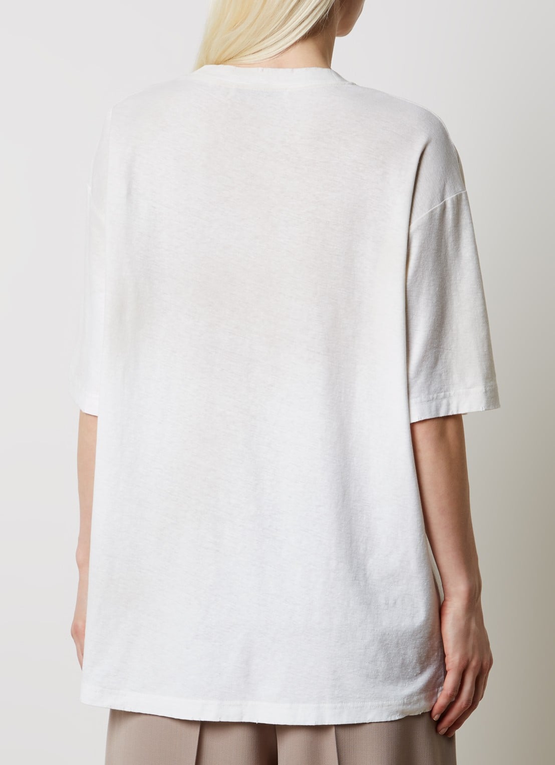 Acne Studios T-shirt met logoprint en verwassen afwerking - achterkant 5 gebroken wit