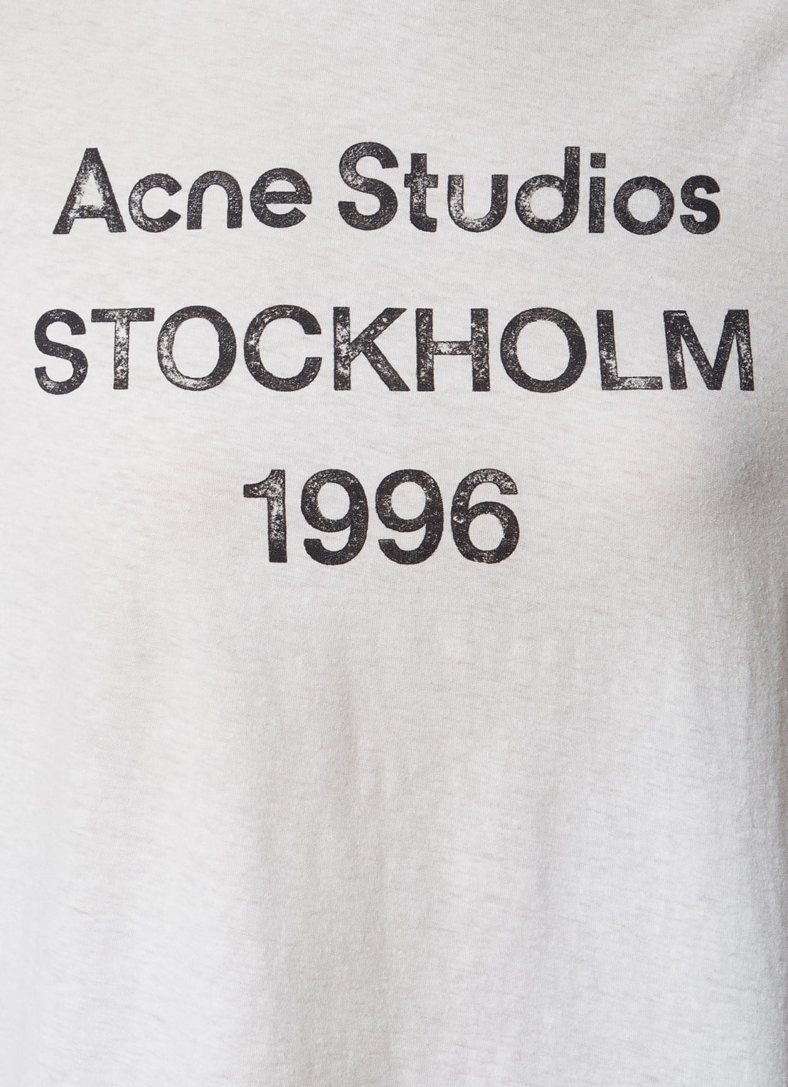 Acne Studios T-shirt met logoprint en verwassen afwerking - detail 9 gebroken wit